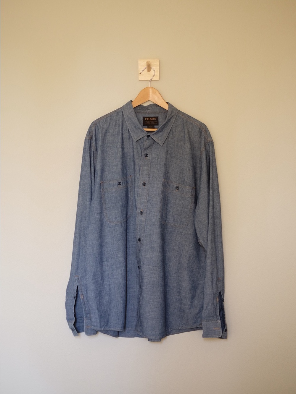 Filson Blue Chambray Button-Up Shirt